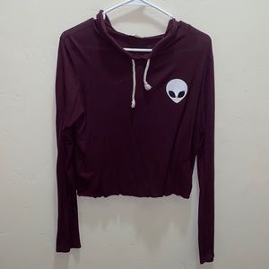 Size L, Purple cropped long sleeve